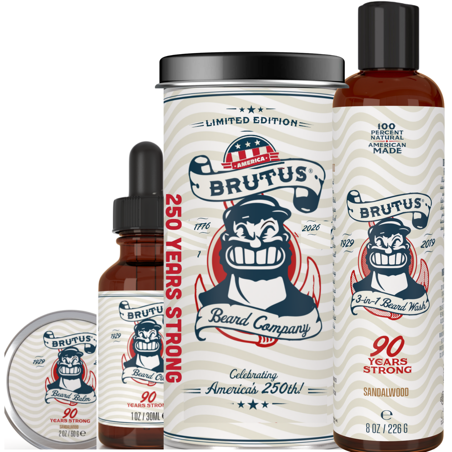 BRUTUS BEARD GIFT SET (Beard Oil, Beard Balm & Beard Wash)